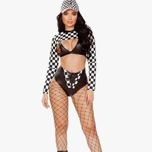 Sexy halloween costume Rave fix 3 piece sassy racer costume (Small)